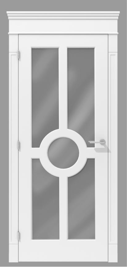 Klasyczne drzwi wewnętrzne z koroną i centralnym motywem koła – model K04