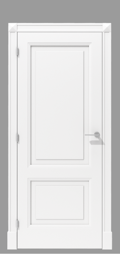 Klasyczne drzwi wewnętrzne z podziałem na dwie płyciny – model K05