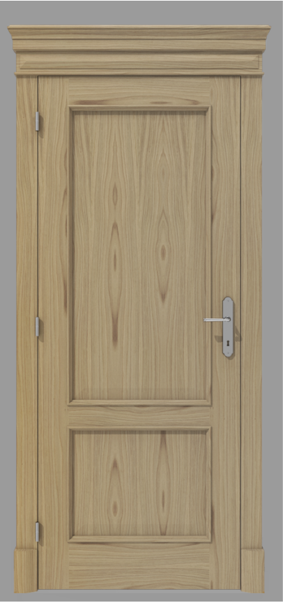 Klasyczne drzwi wewnętrzne fornirowane dębem z elementami z litego drewna – model K12