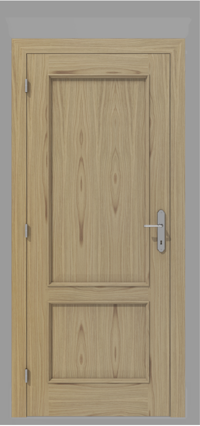 Klasyczne drzwi wewnętrzne fornirowane dębem z elementami z litego drewna – model K12