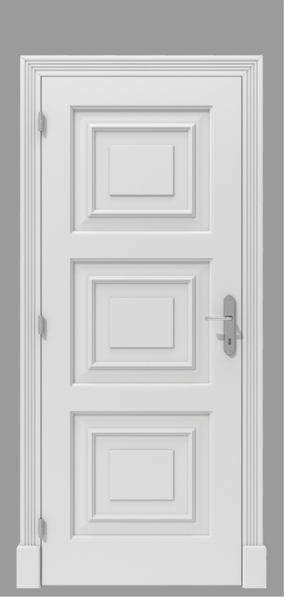 Klasyczne drzwi wewnętrzne z rozbudowaną płyciną – model K16