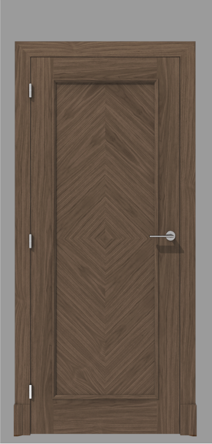 Klasyczne drzwi wewnętrzne fornirowane z rombowym układem forniru – model K17