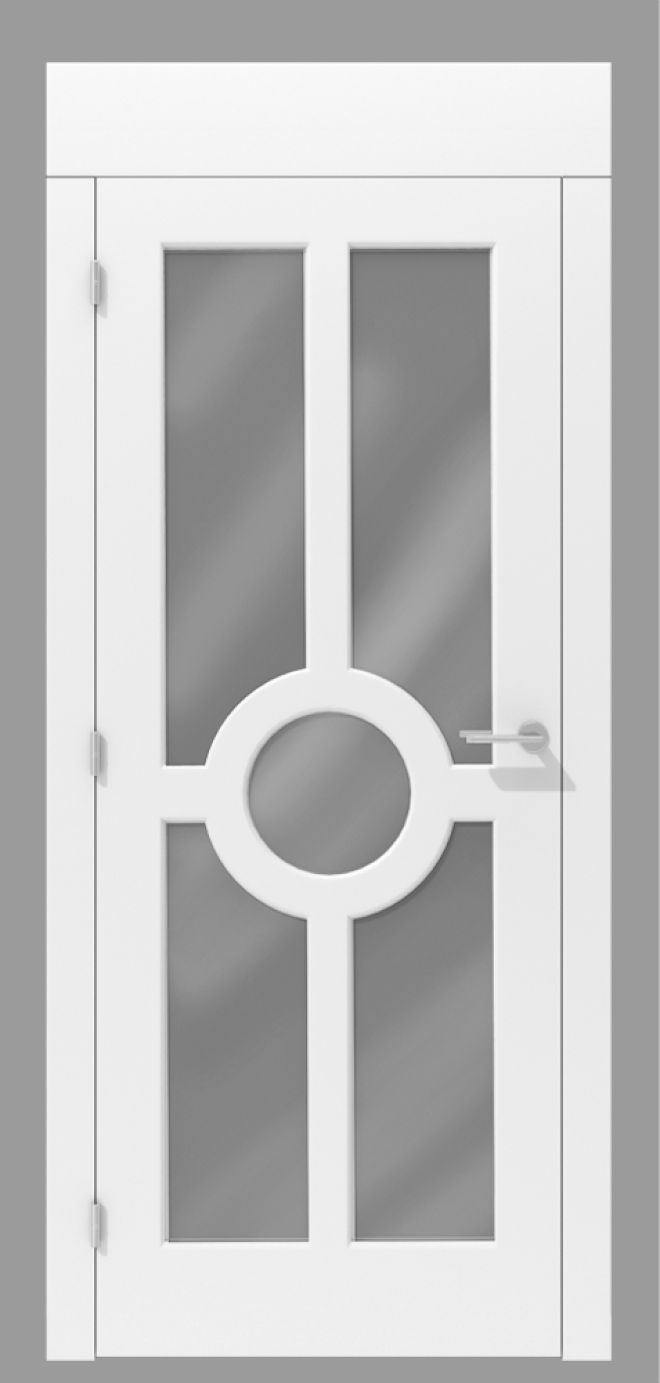 Klasyczne drzwi wewnętrzne z koroną i centralnym motywem koła – model K04