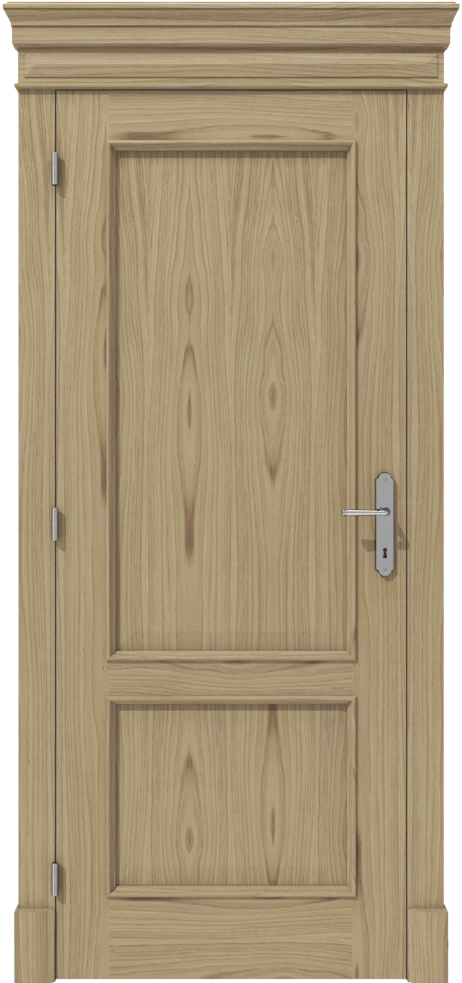 Klasyczne drzwi wewnętrzne fornirowane dębem z elementami z litego drewna – model K12