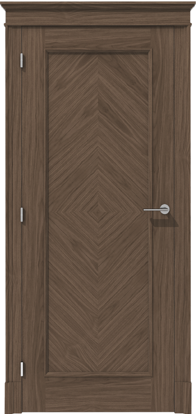 Klasyczne drzwi wewnętrzne fornirowane z rombowym układem forniru – model K17